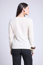 Pull Col V Luna - Blanc - Femme