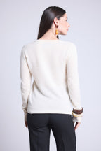 Luna V-Neck Sweater - White - Women