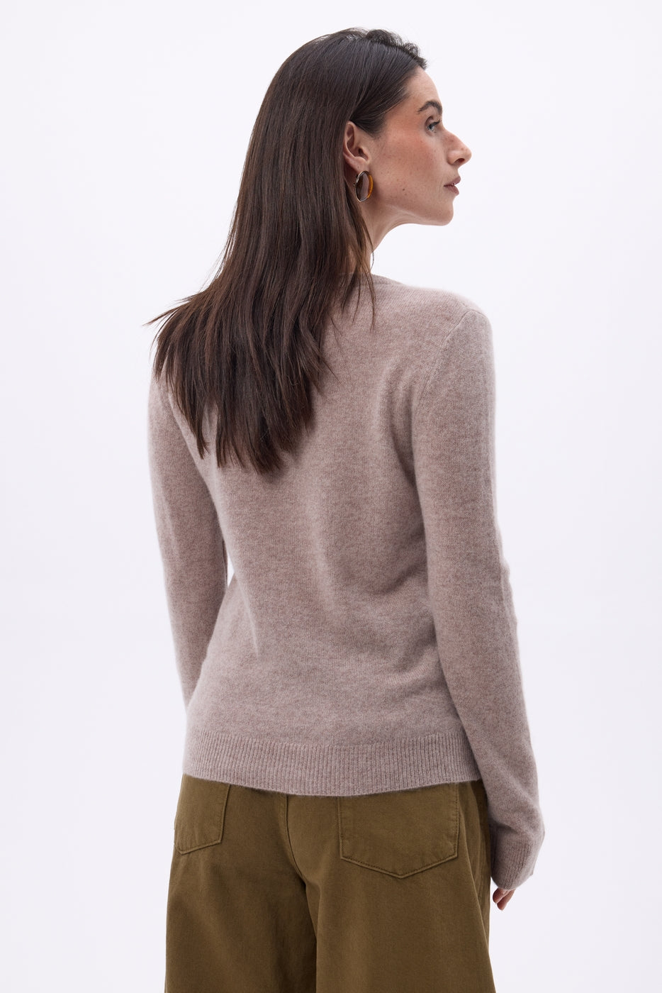 Pull Col V Luna - Noisette - Femme