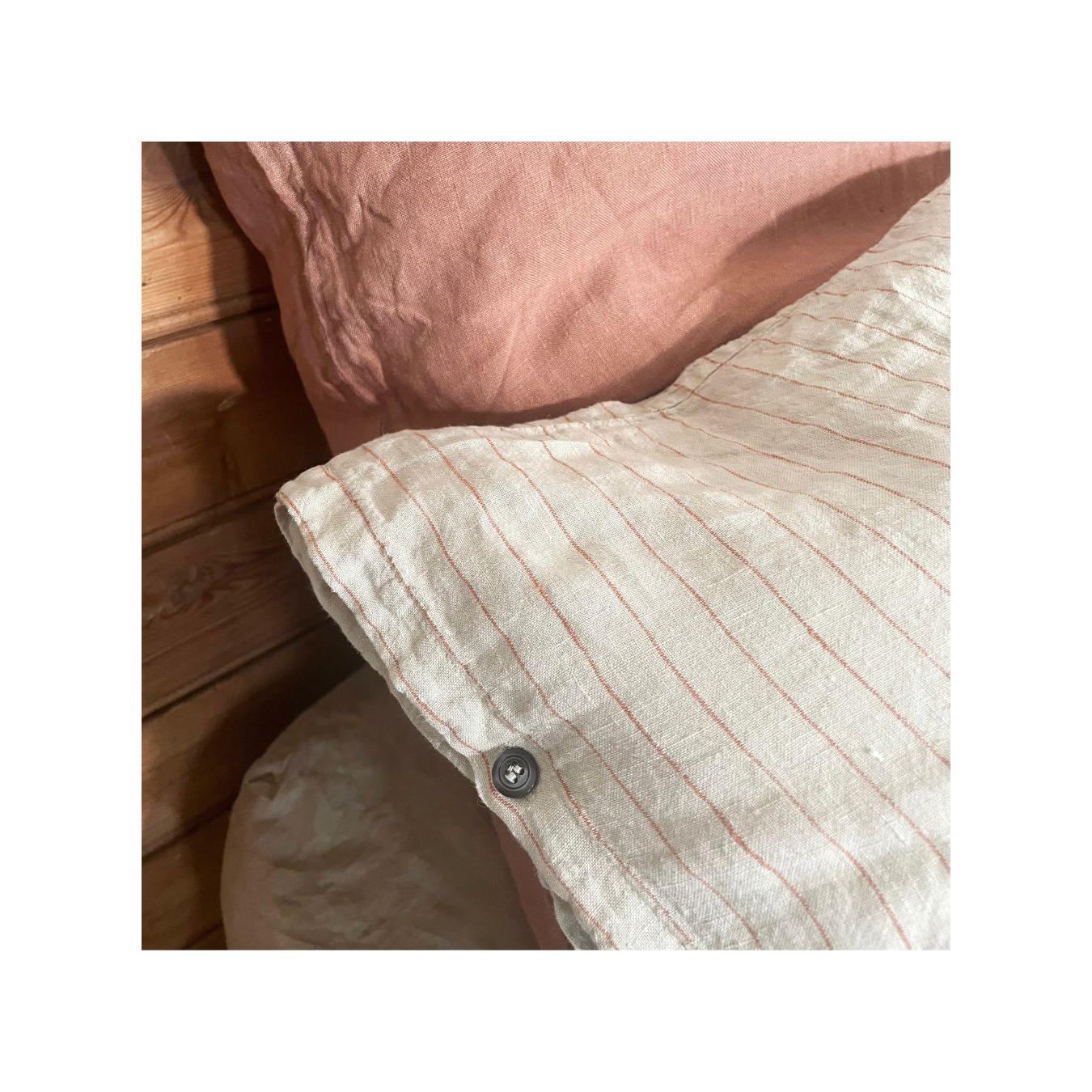 Funda de almohada de lino lavado - Luz - Terracota