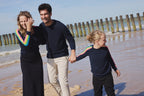 Luz Rundhalspullover mit Regenbogenärmeln – Marineblau – Kinder