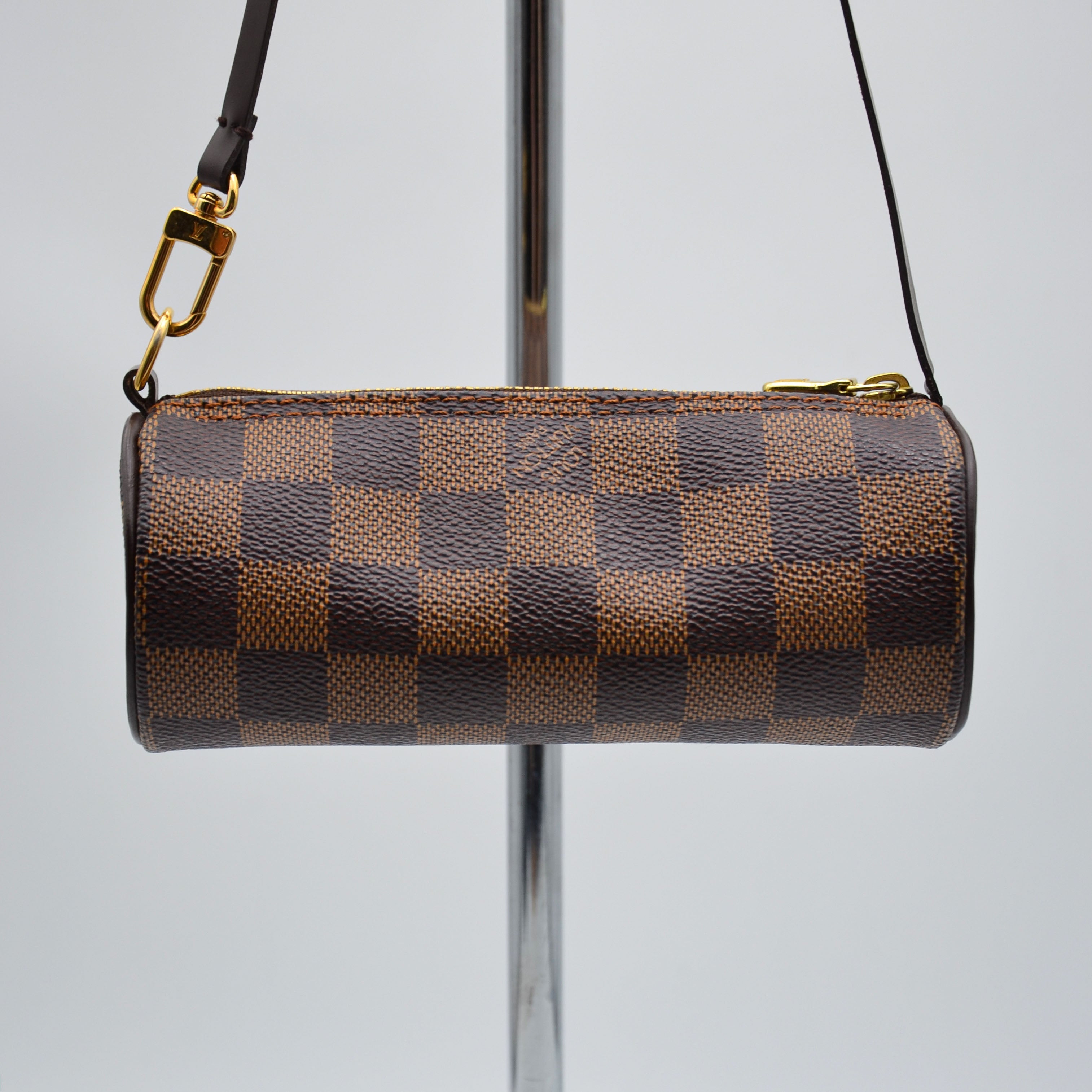 Pochette Louis Vuitton Papillon Toile Damier Ébène