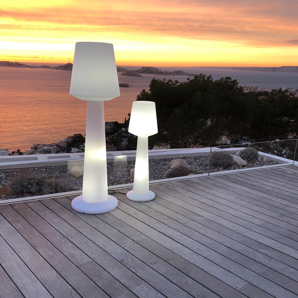 Bright wired design floor lamp for exterior powerful lighting white LED AUSTRAL H110cm E27 base - REDDECO.com