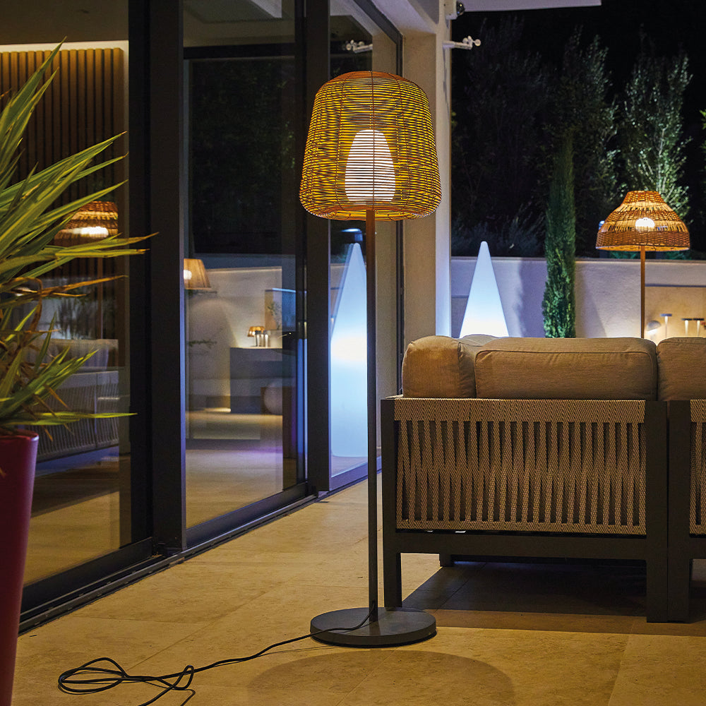 Boheme Tall - Lámpara de pie con cable - Polirratán - Marrón