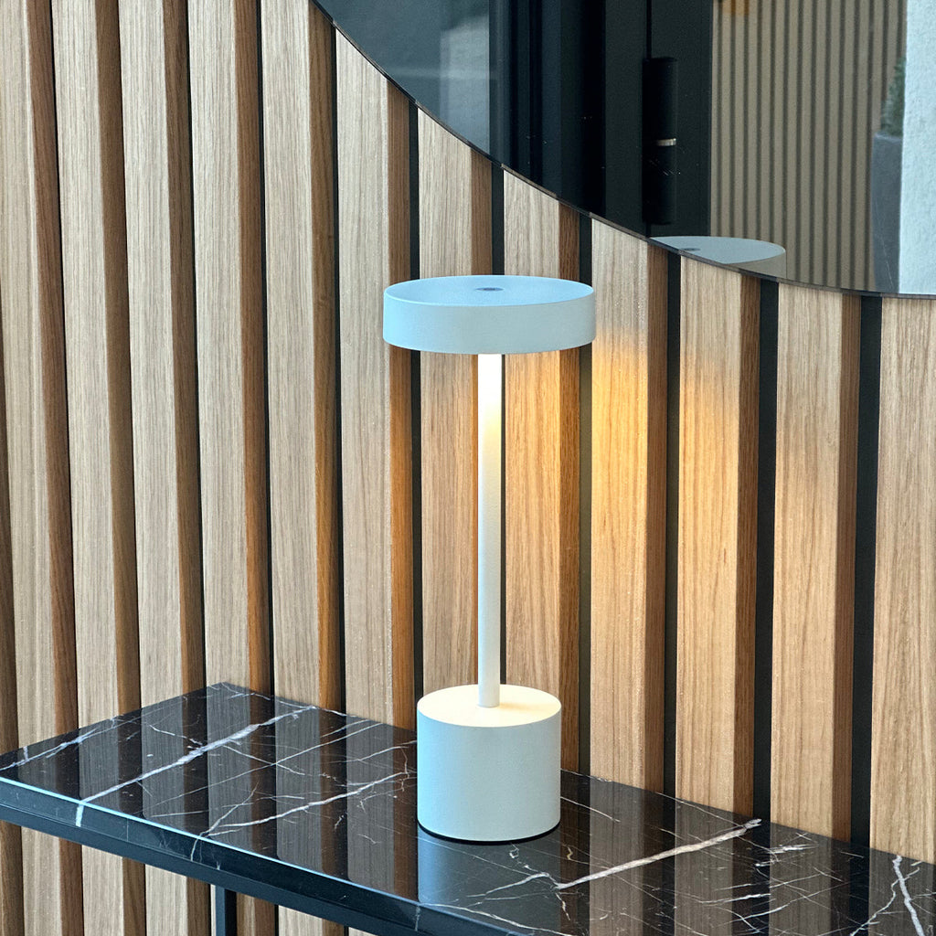 Roby - Lámpara de mesa inalámbrica - Acero - Blanco
