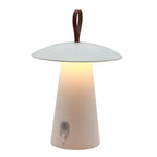 Lámpara de mesa inalámbrica de aluminio con mango de cuero LED blanco cálido FUNGY H29cm - REDDECO.com