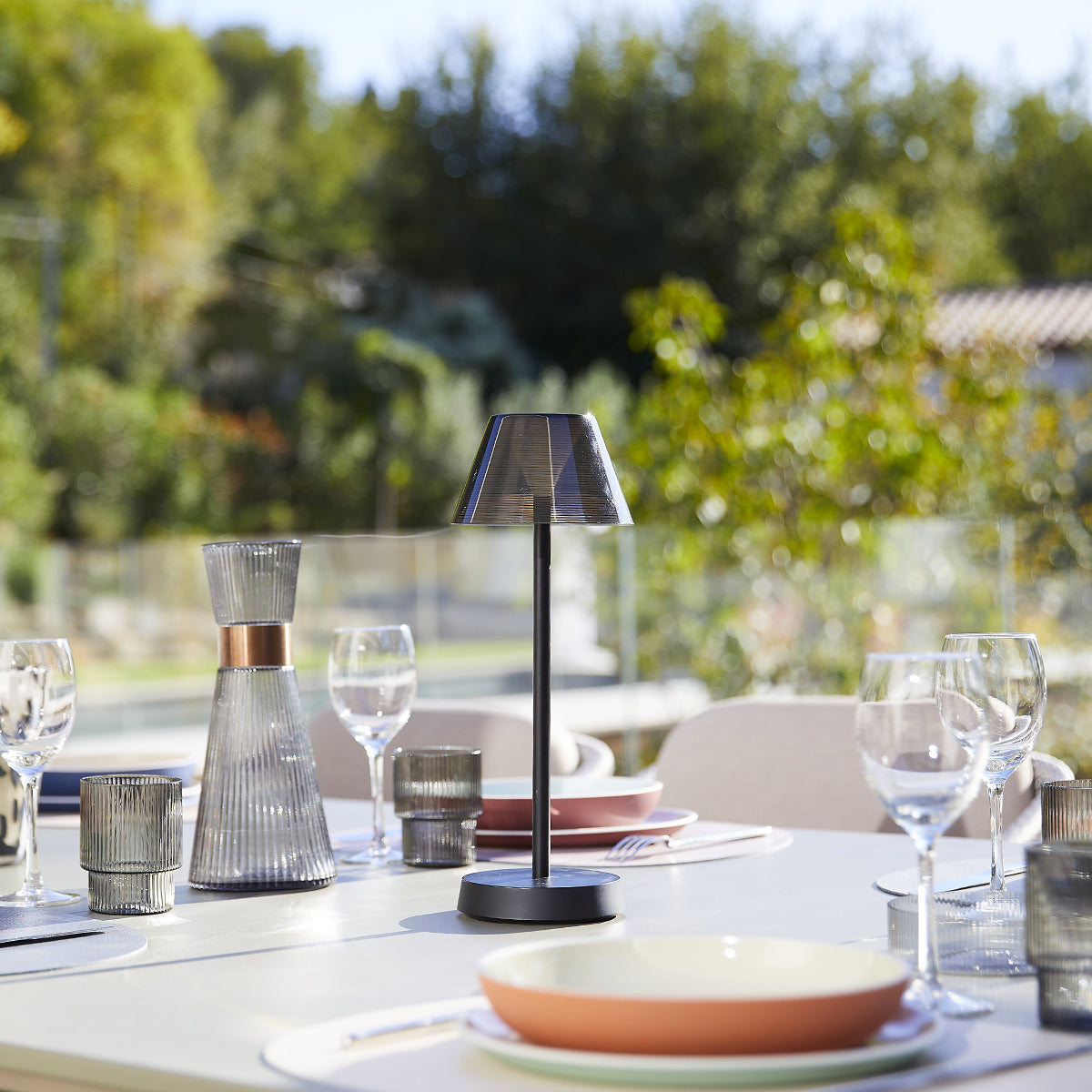 Beverly - Lampe De Table Sans Fil - Plastique - Noir