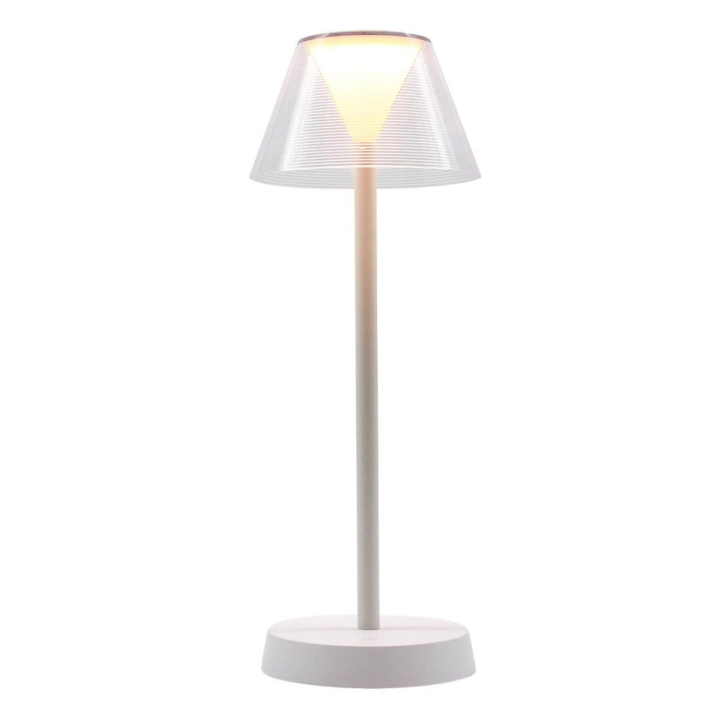 Cordless warm white LED table lamp BEVERLY WHITE H34cm - REDDECO.com