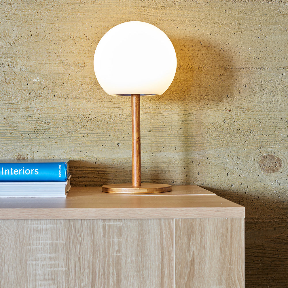 Luny - Lampe De Table Sans Fil - Bois - Bois