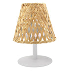 Cordless table lamp natural bamboo LED warm white/white dimmable IBIZA H26cm - REDDECO.com