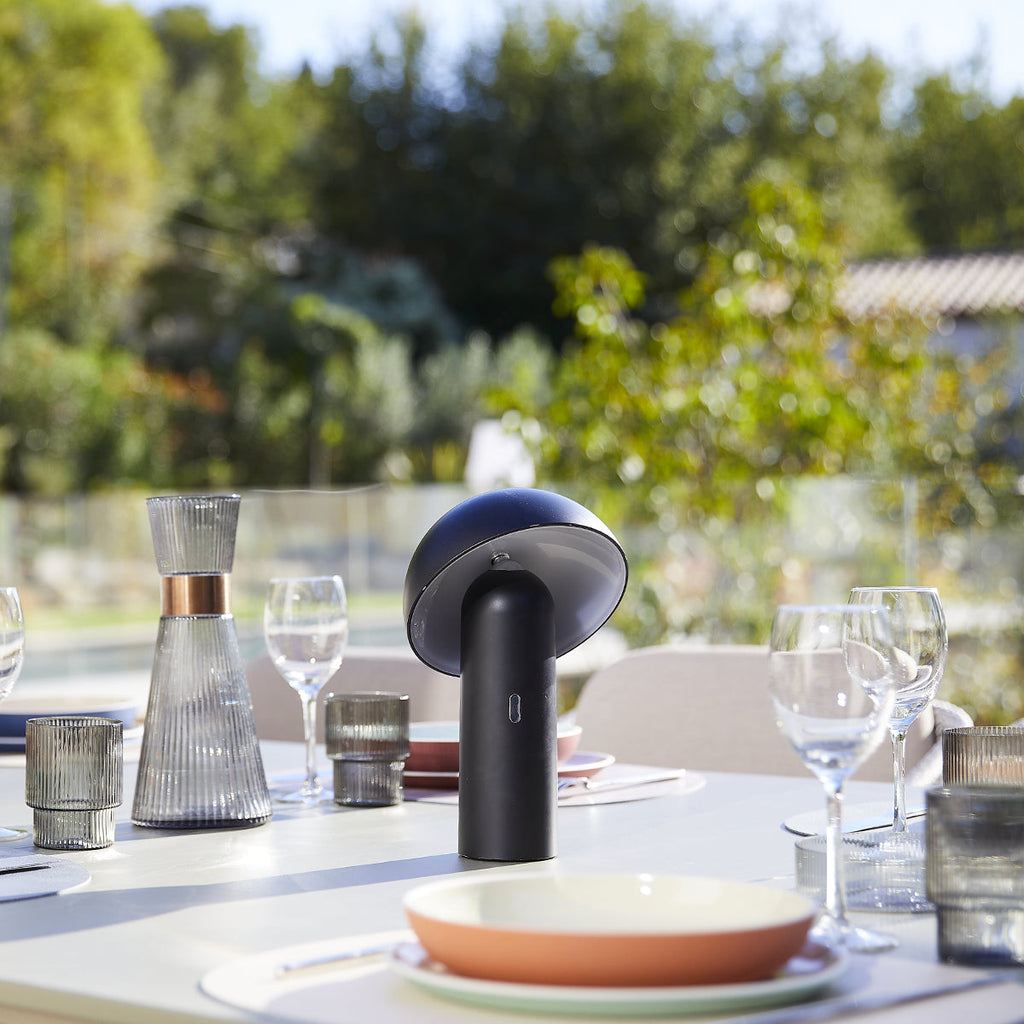 Tod - Lampe De Table Sans Fil - Acier - Noir