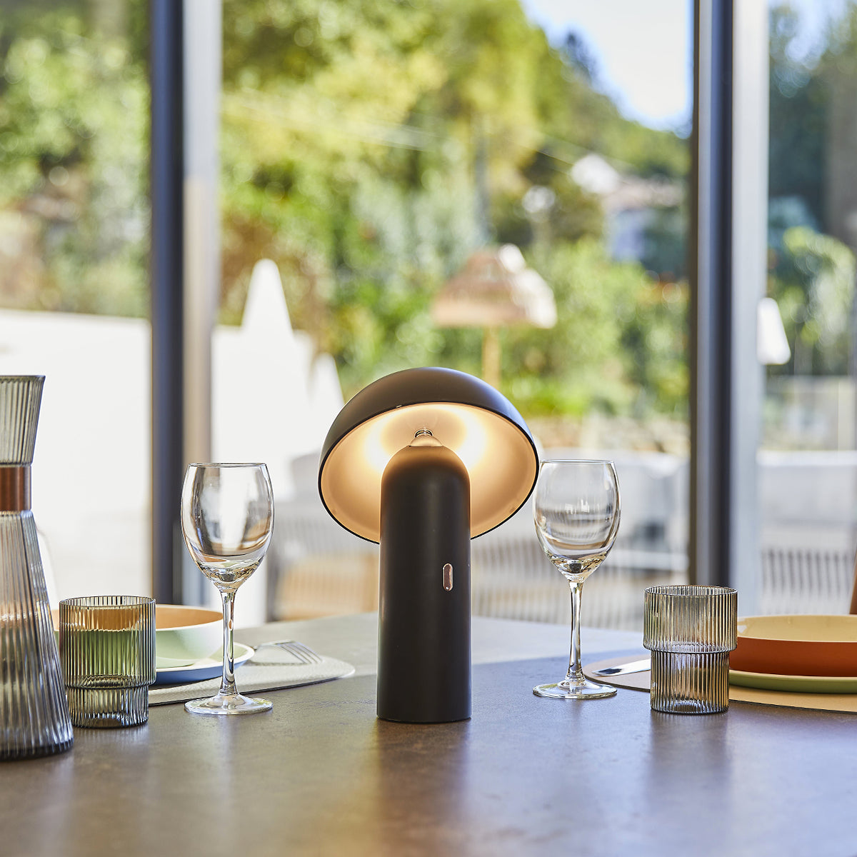 Tod - Lampe De Table Sans Fil - Acier - Noir