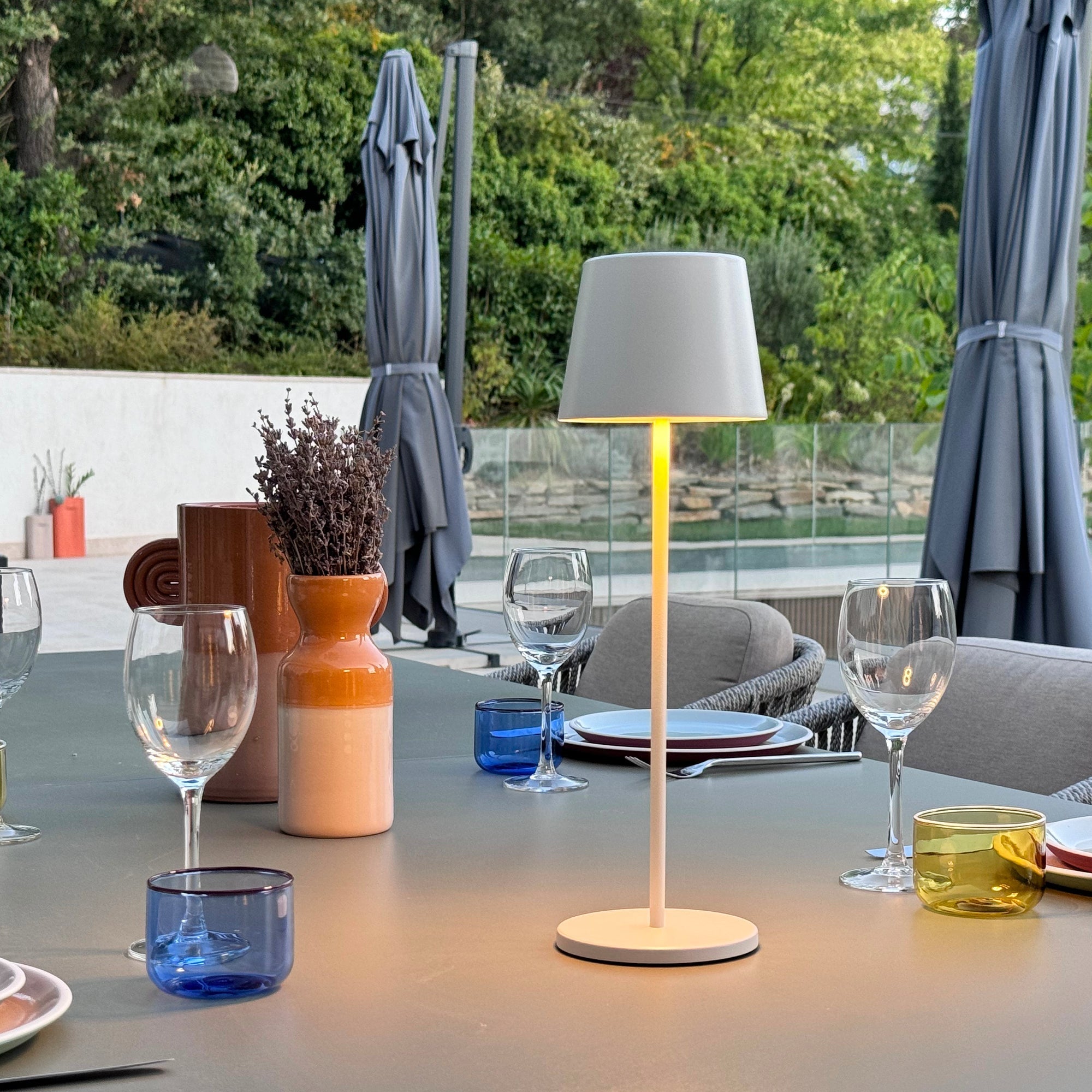 Kelly - Lampe De Table Sans Fil - Acier - Blanc