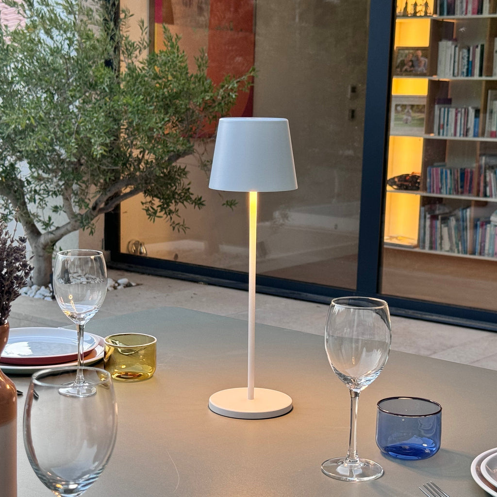 Kelly - Lampe De Table Sans Fil - Acier - Blanc