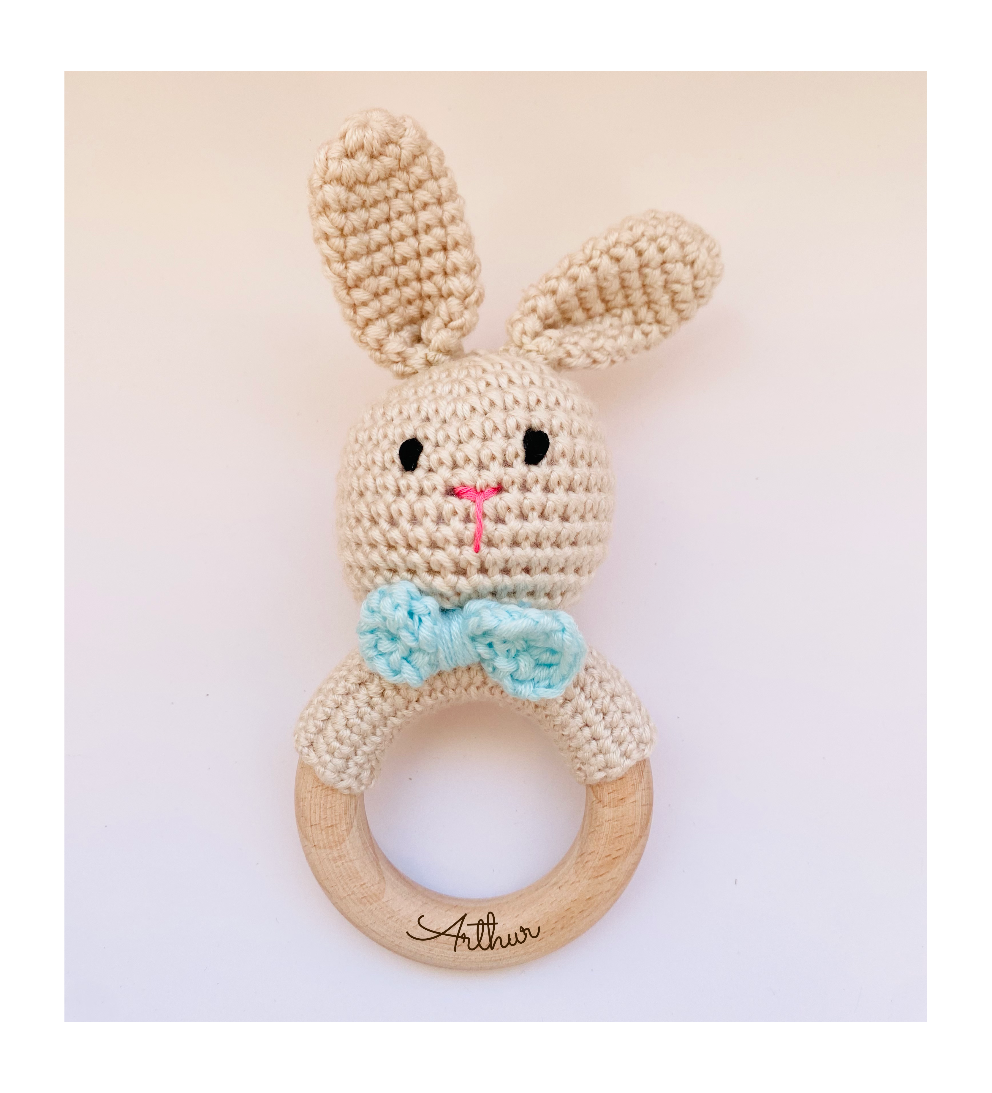 Personalized Crochet Baby Rattle