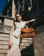 Mick Fringe Handbag - Camel