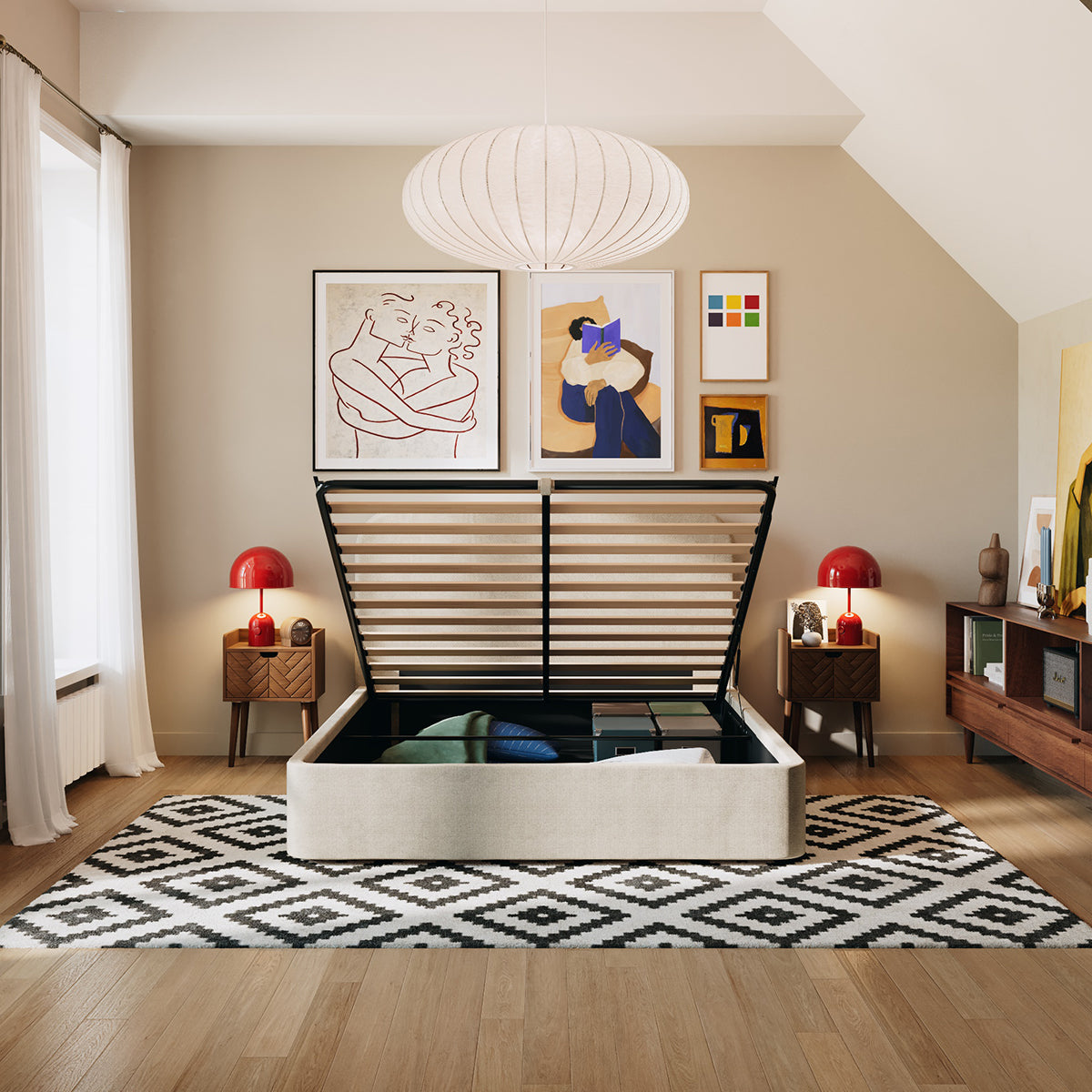 Nova - Lit Coffre Nova Beige - Beige
