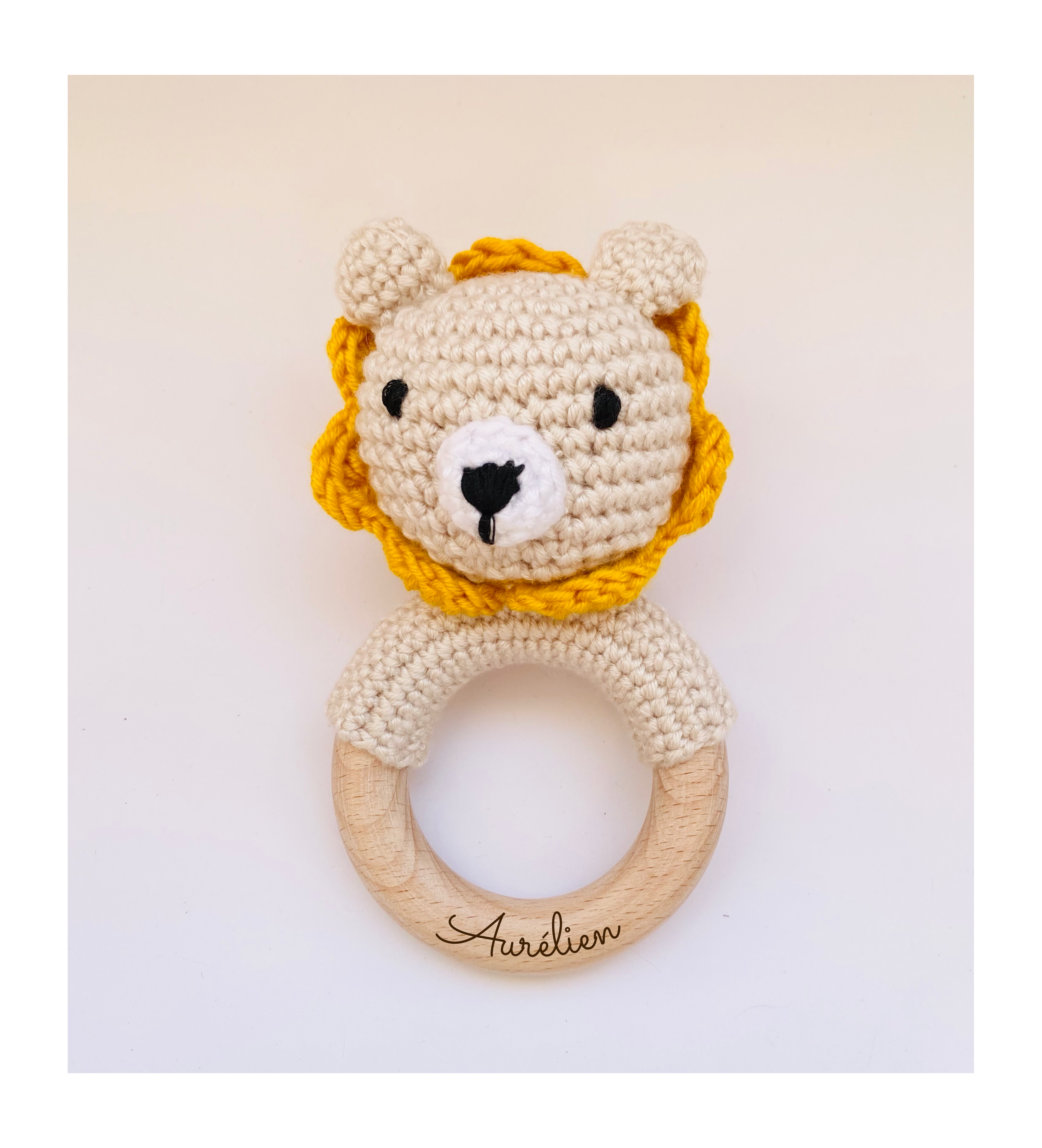 Personalized Crochet Baby Rattle