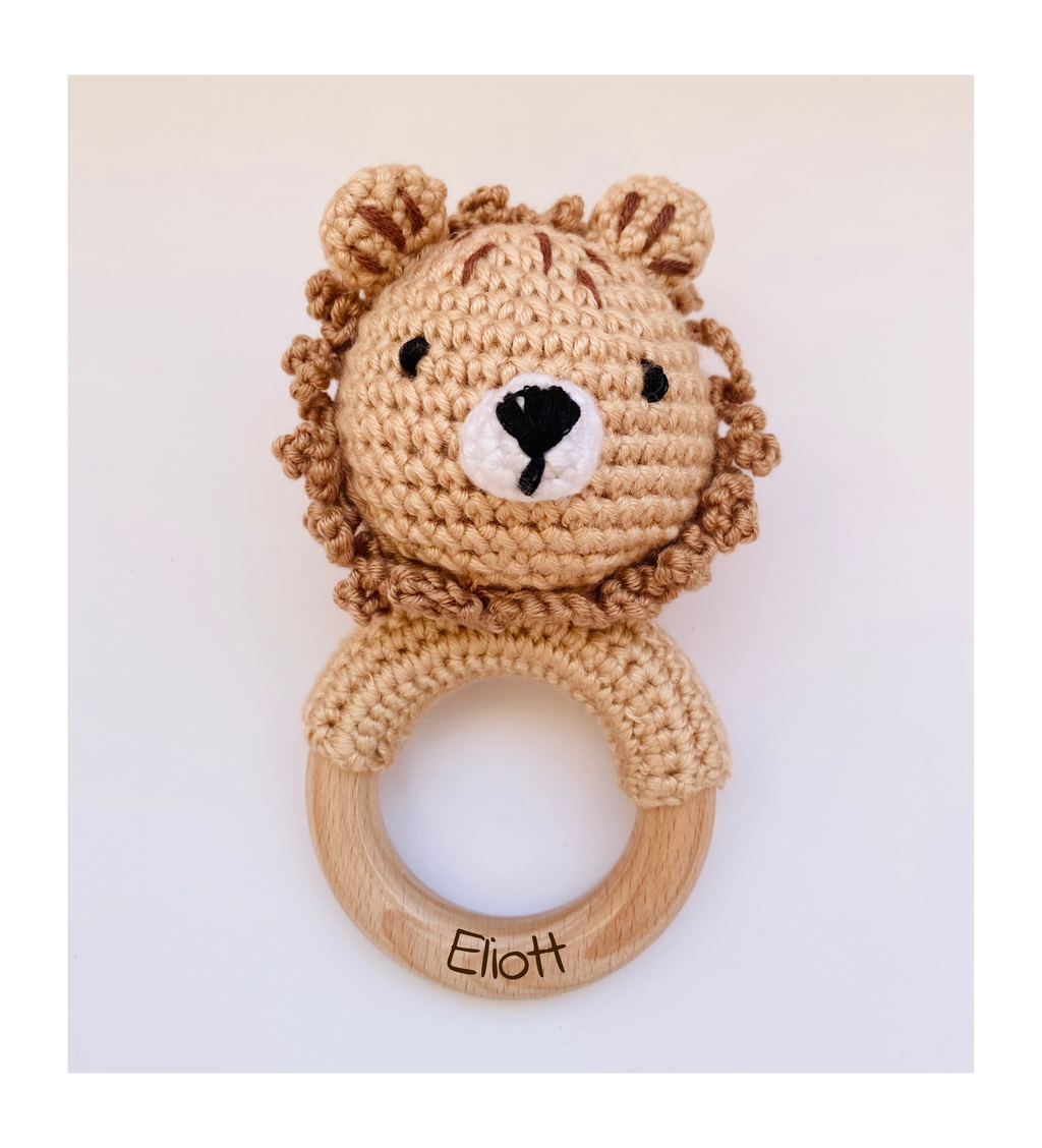 Personalized Crochet Baby Rattle
