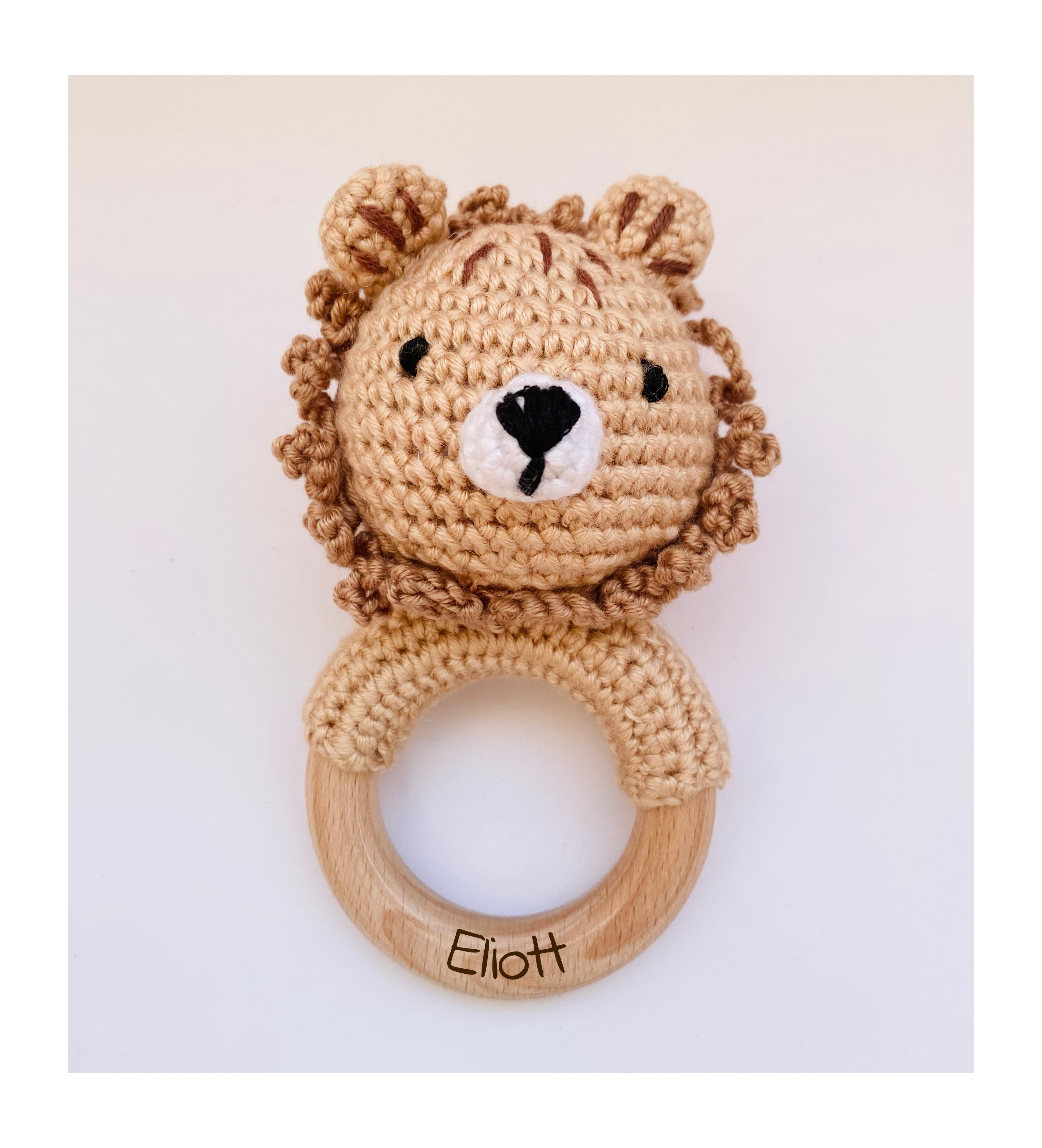 Personalized Crochet Baby Rattle