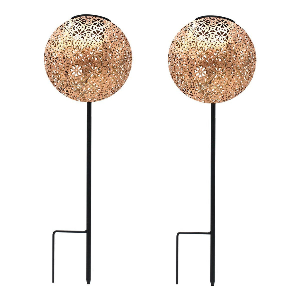 Set of 2 oriental style solar beacons to plant warm white LED AGADIR H45cm - REDDECO.com