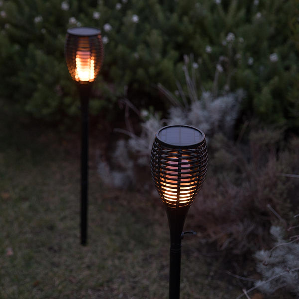Set of 2 mini solar torches with flame effect LED warm white MINI MAITY SUN H70cm - REDDECO.com