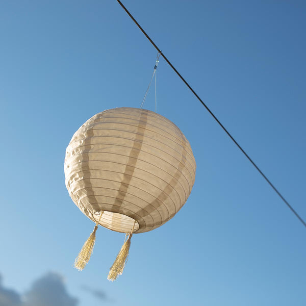 Set of 3 solar lanterns Chinese lantern cream festive wedding warm white LED HIMALAYA ∅30cm - REDDECO.com