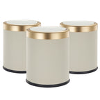 Glint - 3 Bathroom Push Bins 8L - Plastic - Gold