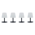 Lot de 4 Lampe de table sans fil pied en acier gris LED blanc chaud/blanc dimmable STANDY MINI Rock H25cm - REDDECO.com