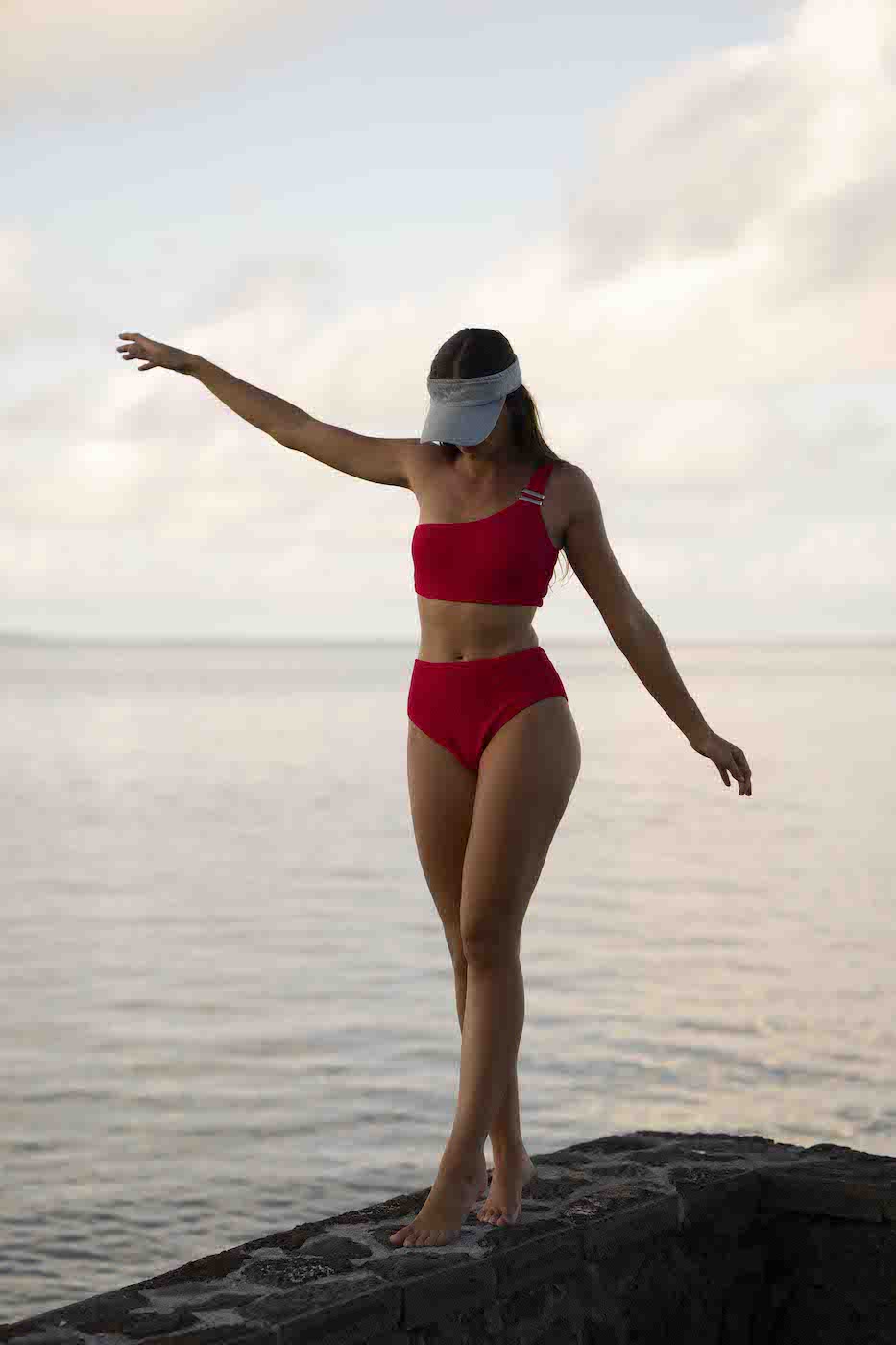 Two-Piece Bikini Bottoms - Victoria - Red