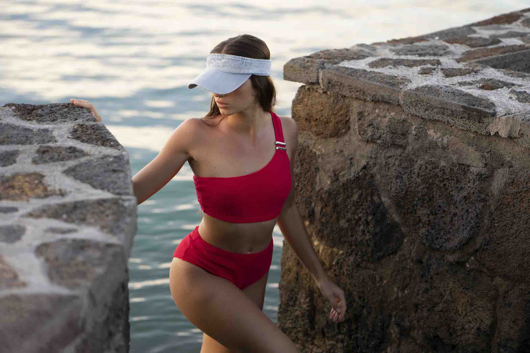 Two-Piece Bikini Bottoms - Victoria - Red