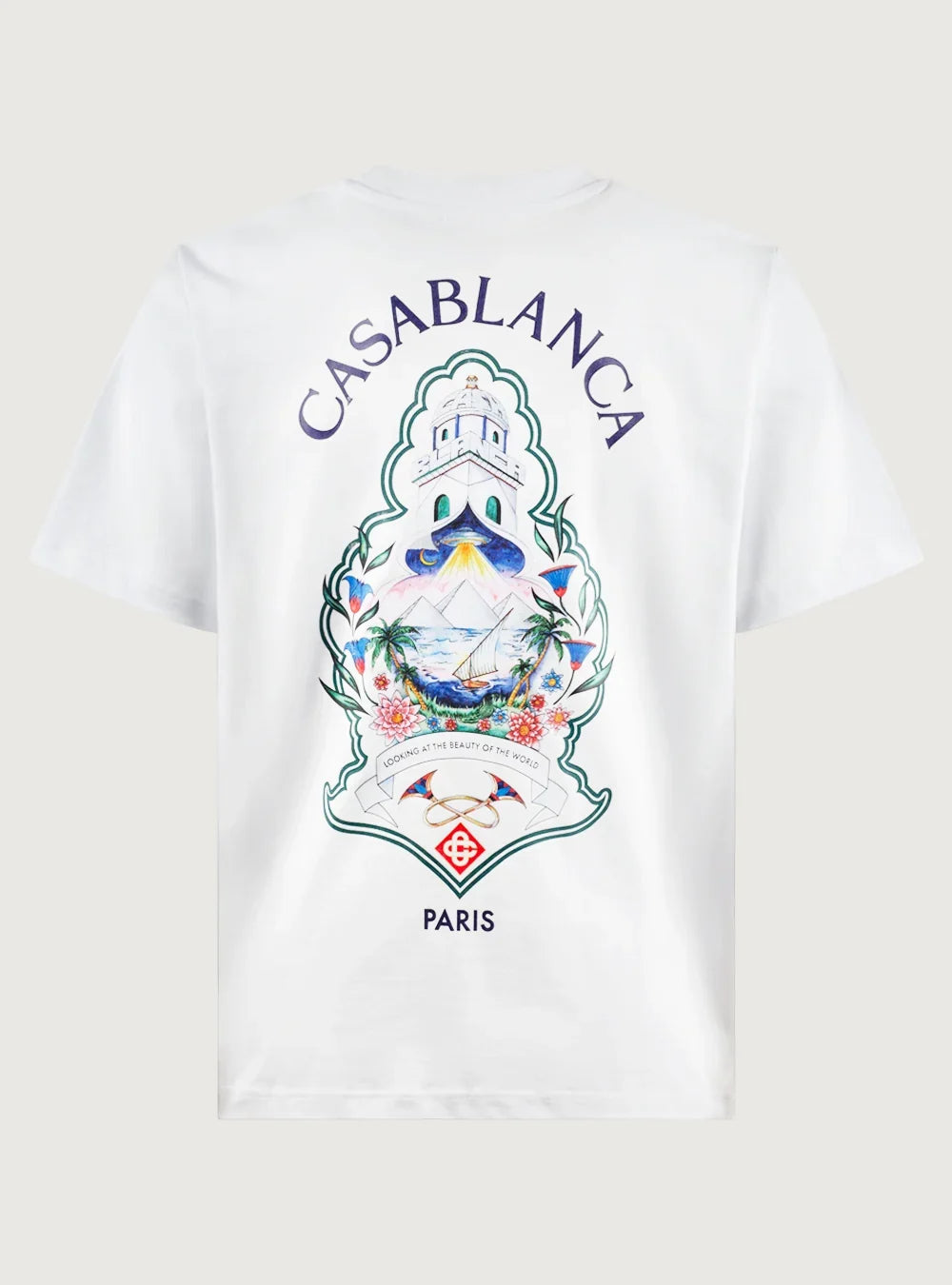 Casablanca White Hotel Emblem T-shirt med korte ærmer - White
