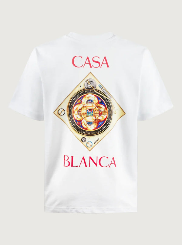 T-shirt męski Casablanca White Plafond Orné De Musique z krótkim rękawem – Bright White