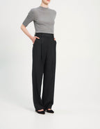 Woven - Pleat Trouser B - New Charcoal Melange