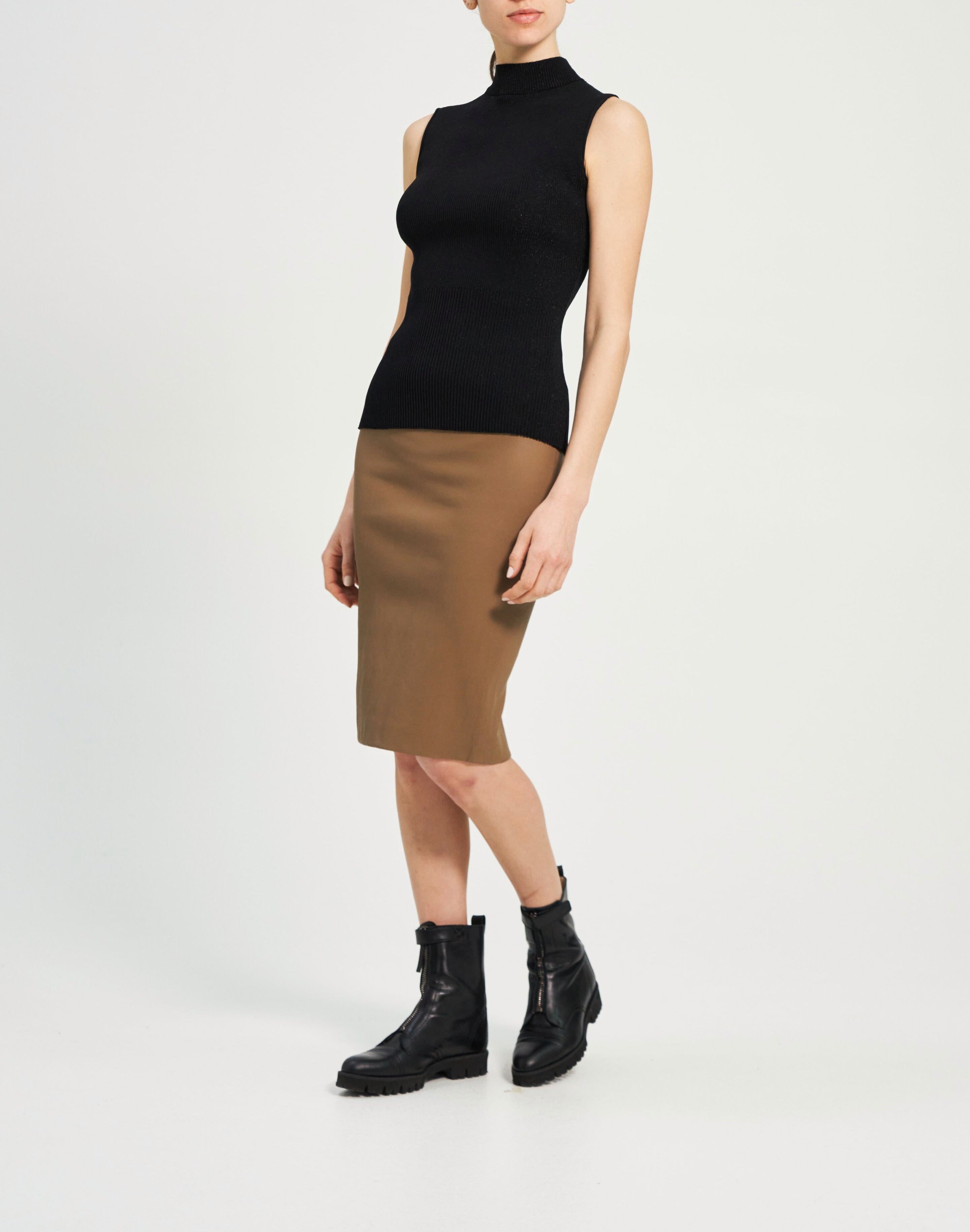 Sweater Knit - Plaited Tank - Black