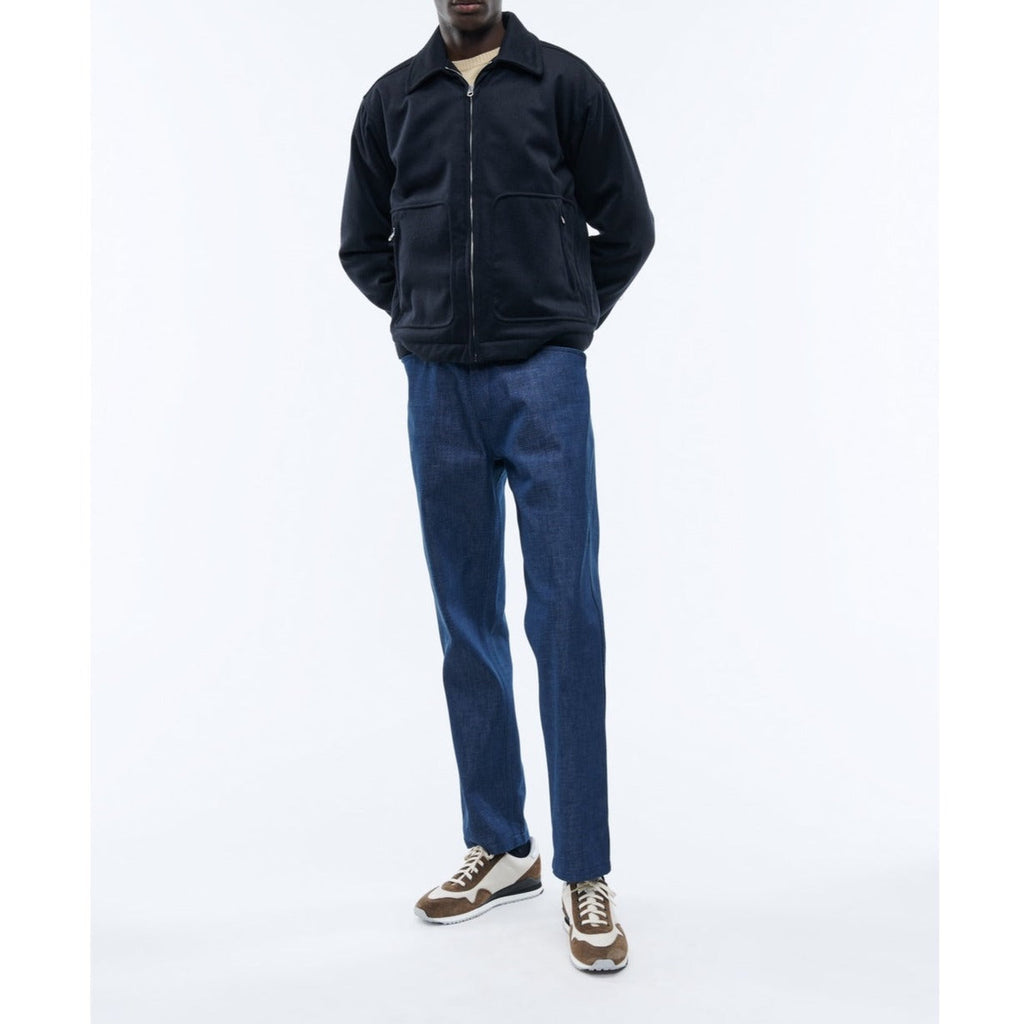 Fursac - Blouson En Drap De Laine Mélangée - Petrole - Homme