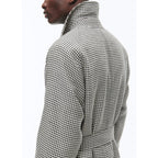 Fursac - Manteau Long À Ceinture En Laine - Noir Et Blanc