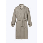 Fursac - Manteau Long À Ceinture En Laine - Noir Et Blanc