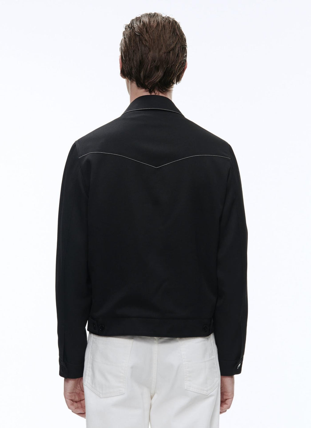 Fursac - Blouson Western En Serge De Laine - Noir - Homme