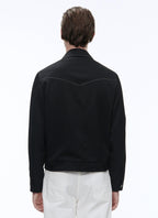 Fursac - Blouson Western En Serge De Laine - Noir - Homme