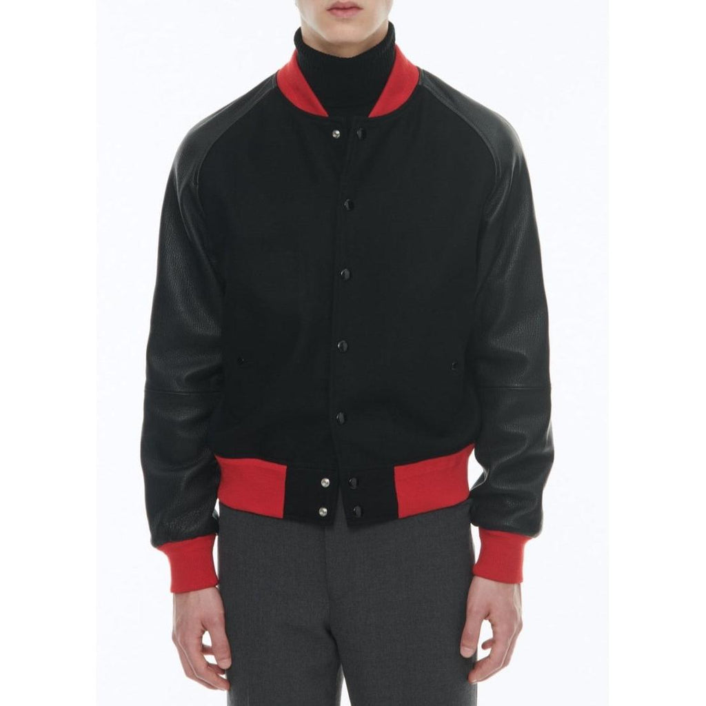 Chaqueta de lana y piel de cordero - Negro