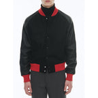 Chaqueta de lana y piel de cordero - Negro