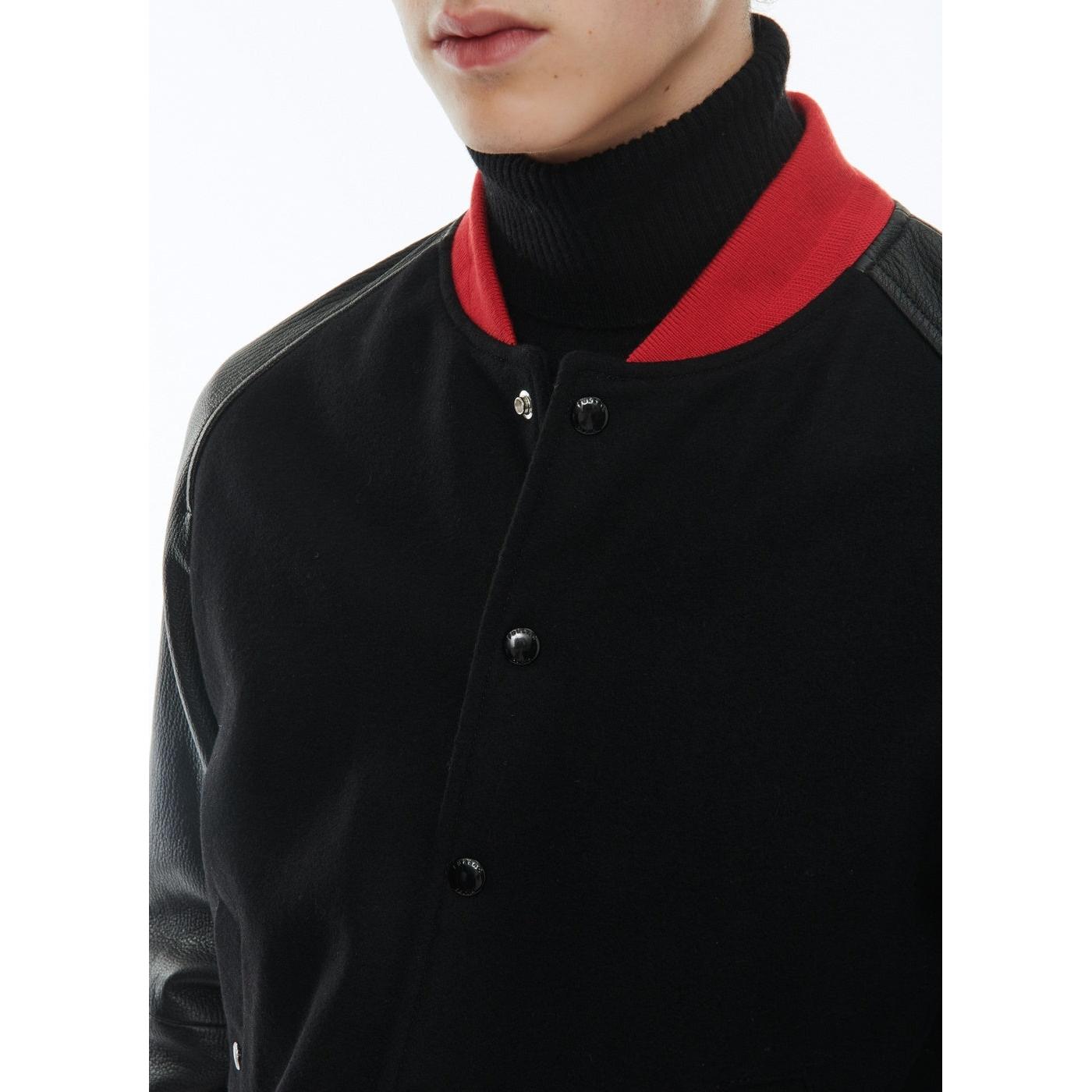 Chaqueta de lana y piel de cordero - Negro