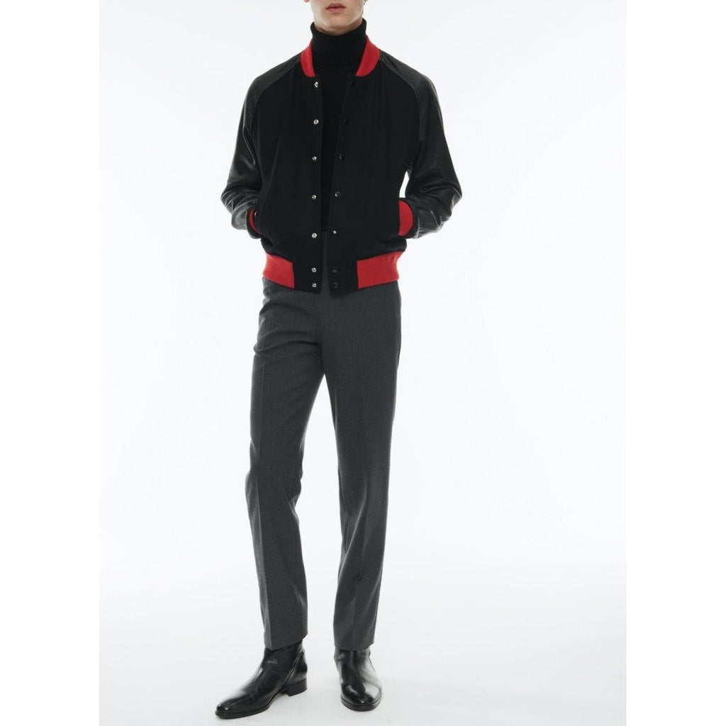 Chaqueta de lana y piel de cordero - Negro