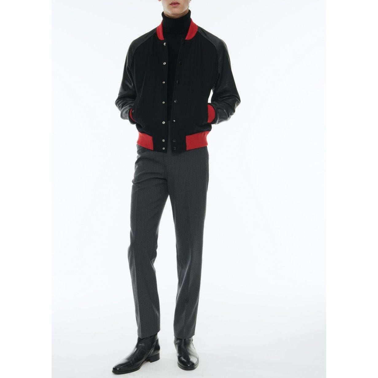 Chaqueta de lana y piel de cordero - Negro