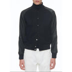 Wool And Lambskin Jacket - Navy