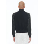 Wool And Lambskin Jacket - Navy