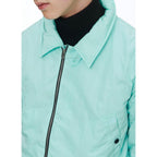 Chaqueta de lona técnica arrugada - Turquesa