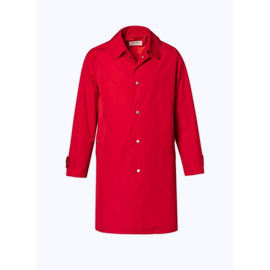 Abrigo con cuello camisero de algodón - Rojo