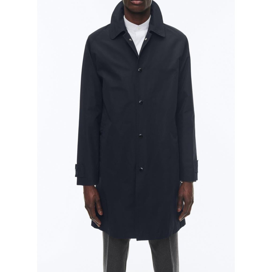 Fursac - Manteau À Col Chemise En Coton Biologique - Marine